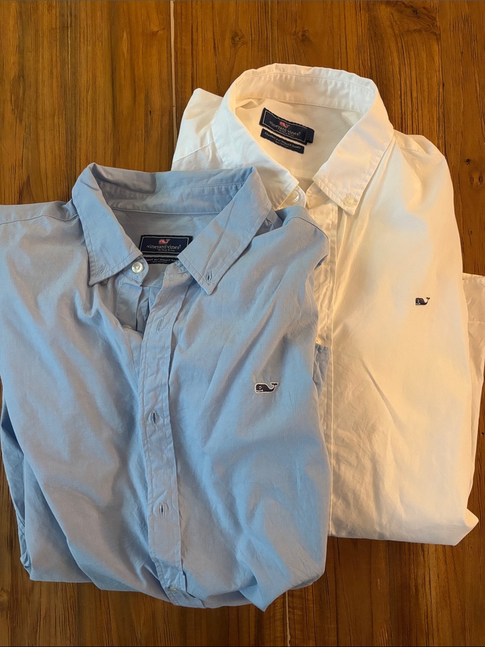 Vineyard Vines Men’s Button-Down Shirt Duo — Light Blue & White